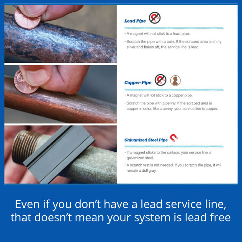 How to determine if you water pipes contain lead that may contaminate your drinking water